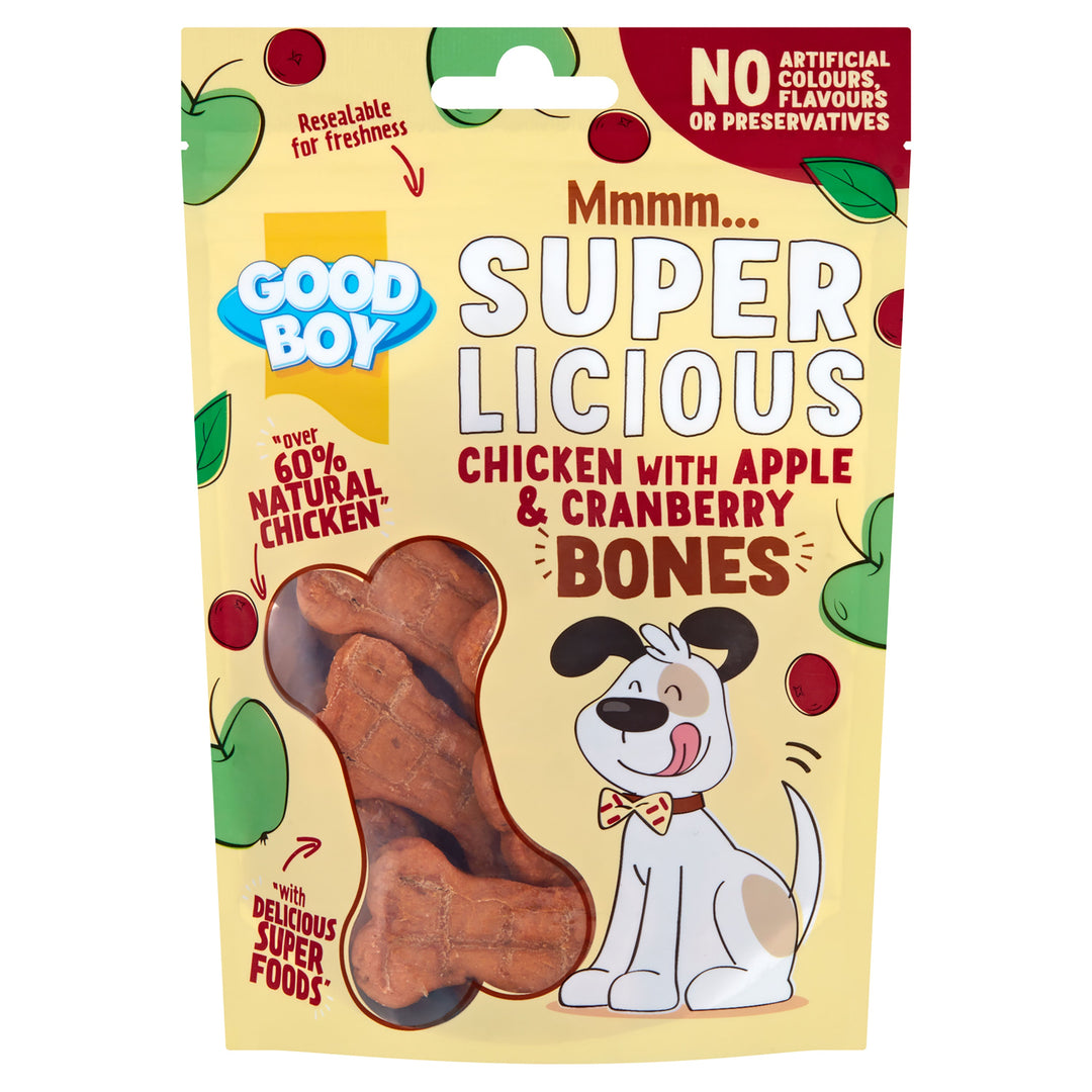 Good Boy Super Licious Chicken With Apple &amp; Cranberry Bones 100g