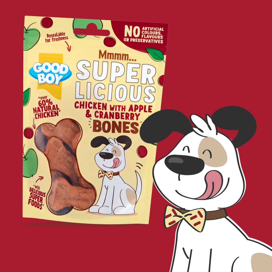 Good Boy Super Licious Chicken With Apple &amp; Cranberry Bones 100g