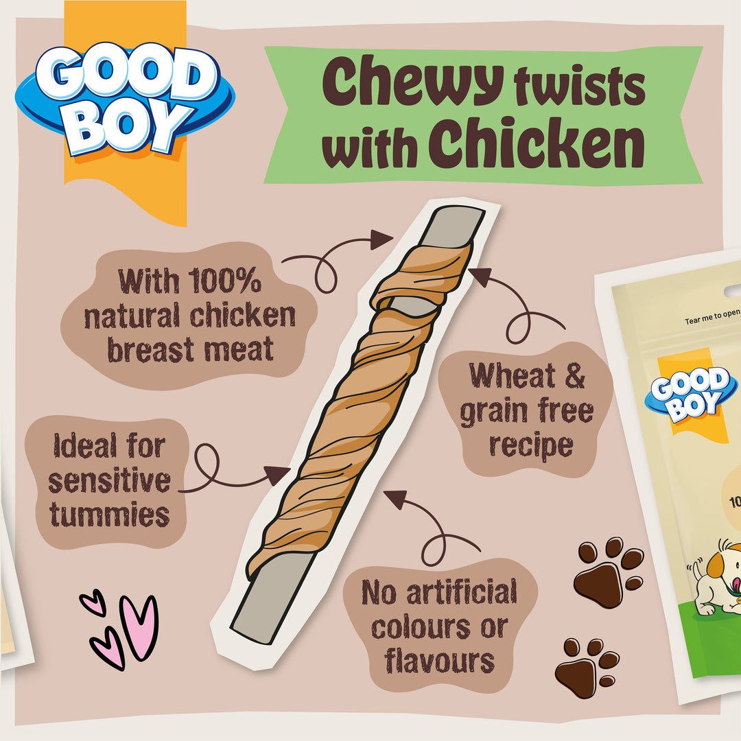 Good Boy Deli Chewy Twists 90g Buy 10 and save!