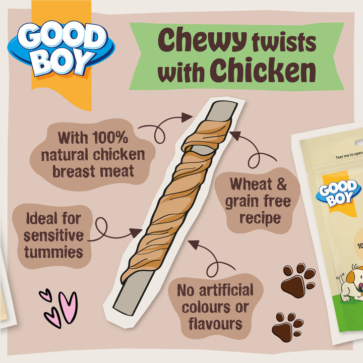 Good Boy Deli Chewy Twists 90g Buy 10 and save!