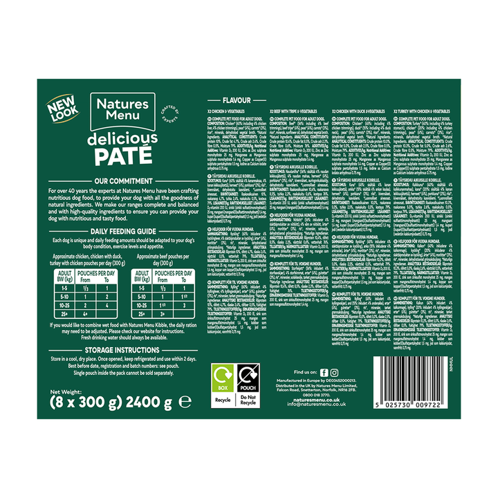 Natures Menu Multipack Complete Dog Pouches - 8 x 300g