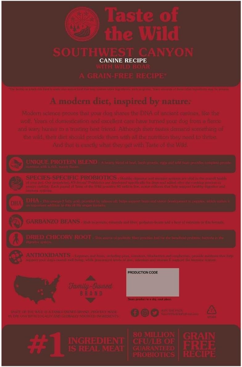 Taste Of The Wild All Breeds & Life Stage Southwest Canyon Grain Free Dry Dog Food