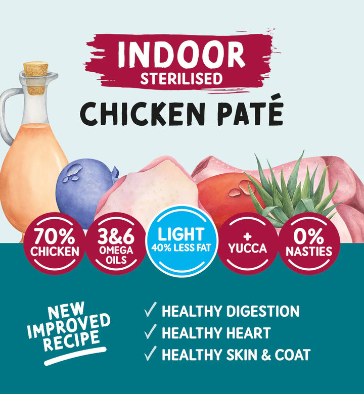 Naturo Cat Sterilised Chicken Paté Pouch 85g x 12