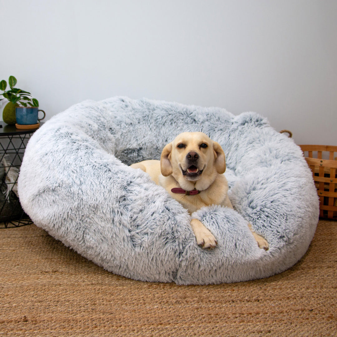 Ancol GIANT Super Plush Donut Bed 130cm Slate Grey
