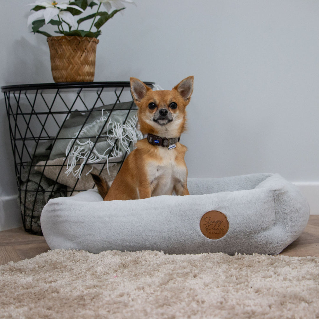 Ancol Sleepy Paws Square Bed Light Grey