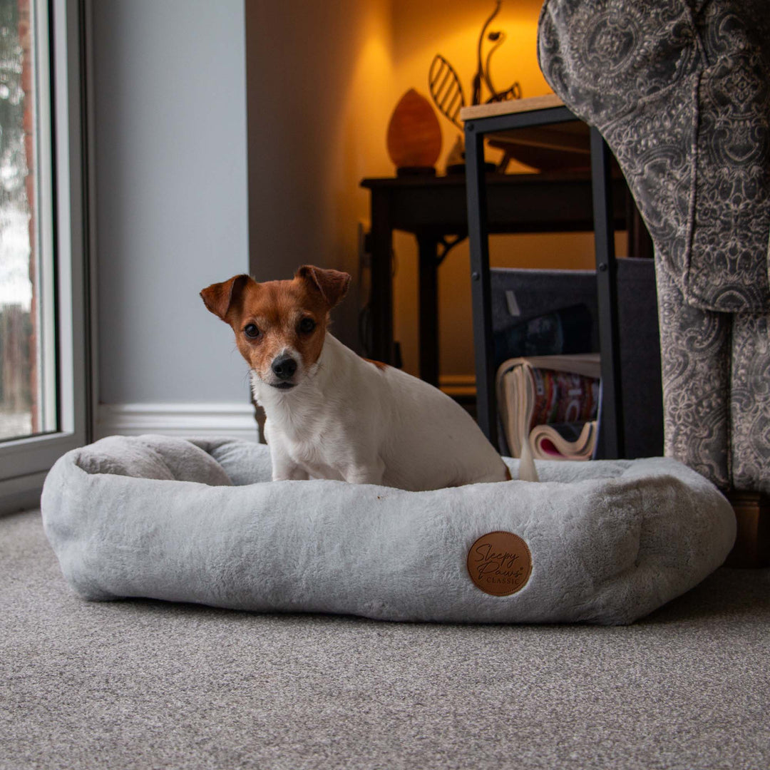 Ancol Sleepy Paws Square Bed Light Grey