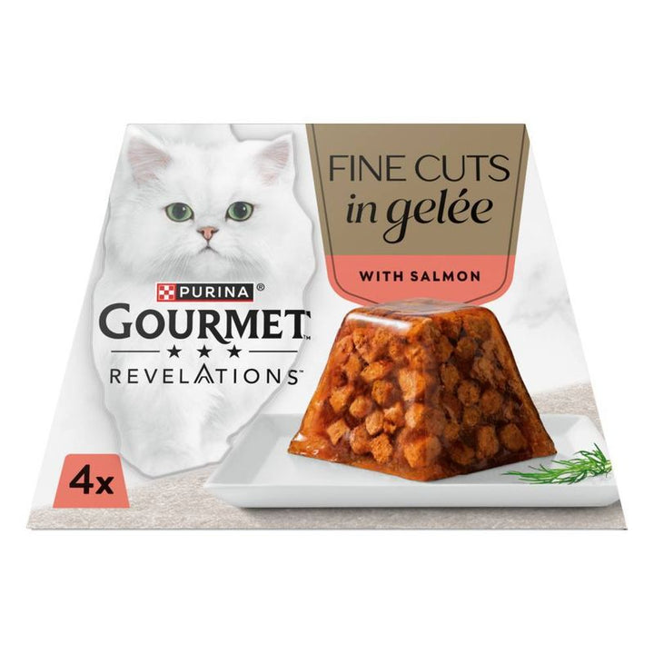 Gourmet Revelations Gelee Salmon Fine Cuts in Jelly Wet Cat Food 4x57g