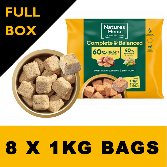 Natures Menu 60/40 Chicken Nuggets with Salmon, Vegetables and Brown Rice 1kg