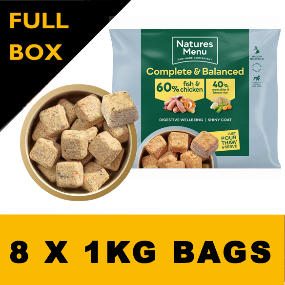 Natures Menu 60/40 Fish and Chicken, Vegetables and Brown Rice 1KG For Adult Dogs