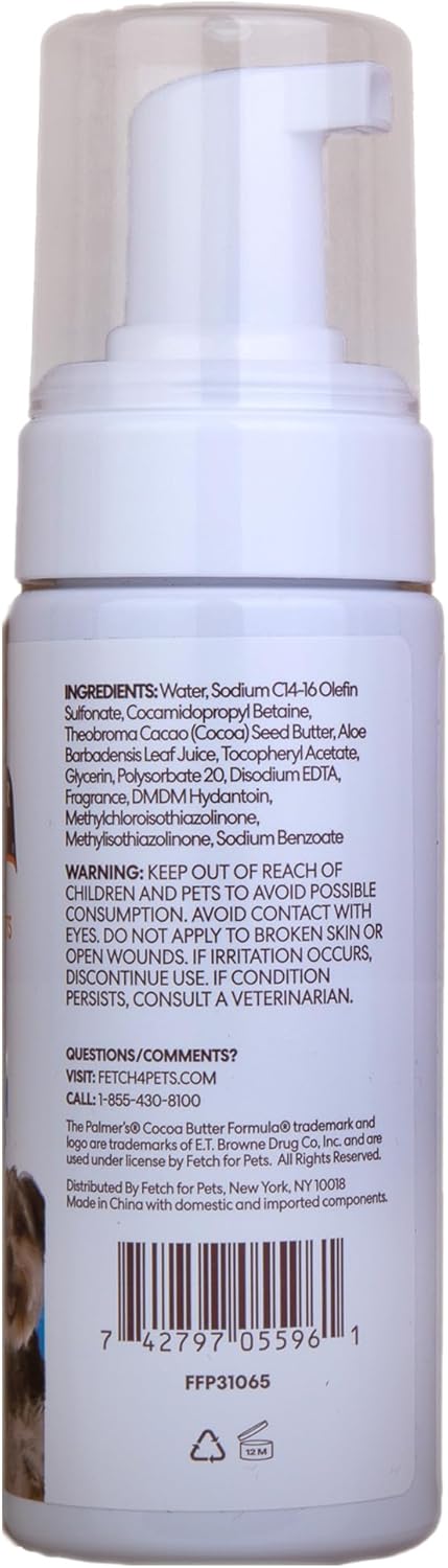 Palmer's For Pets Moisturizing No-Rinse Bath Foam With Cocoa Butter 148ml