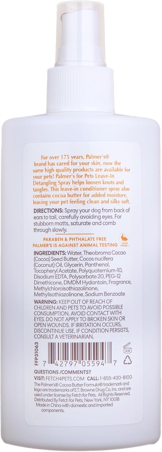 Palmer's For Pets Detangling & Conditioning Spray With Cocoa Butter 237ml