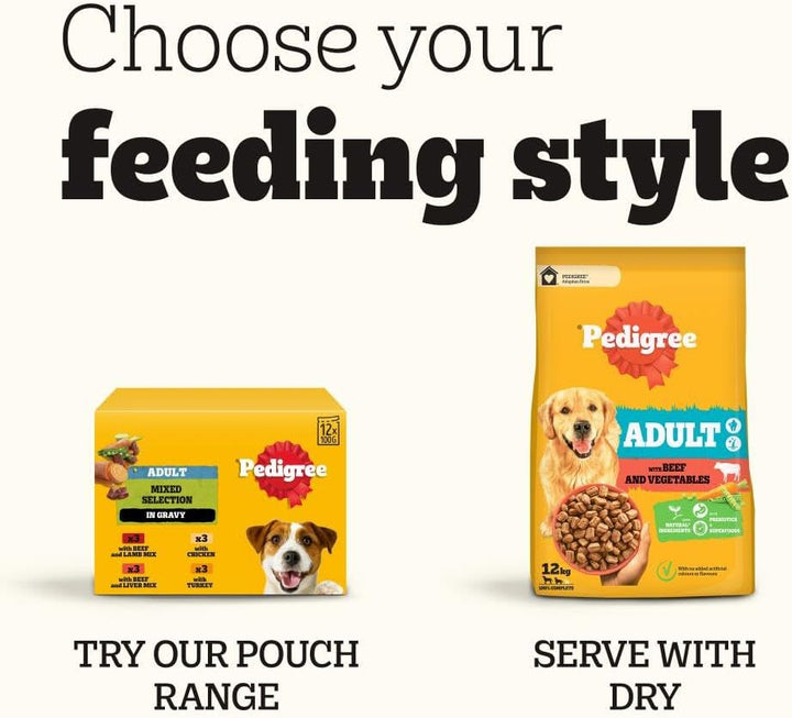 Pedigree Adult Dog Mixed Selection In Gravy 400g, 12Pk
