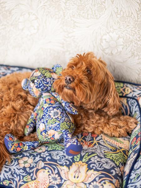 William Morris Strawberry Thief Bear Dog Toy