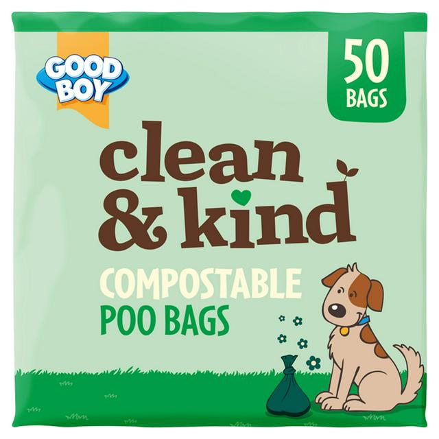 Good Boy Clean &amp; Kind Compostable Poo Bags Flat 50 bags