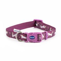 Ancol Fashion Collar Purple Bone & Paw 30-50cm