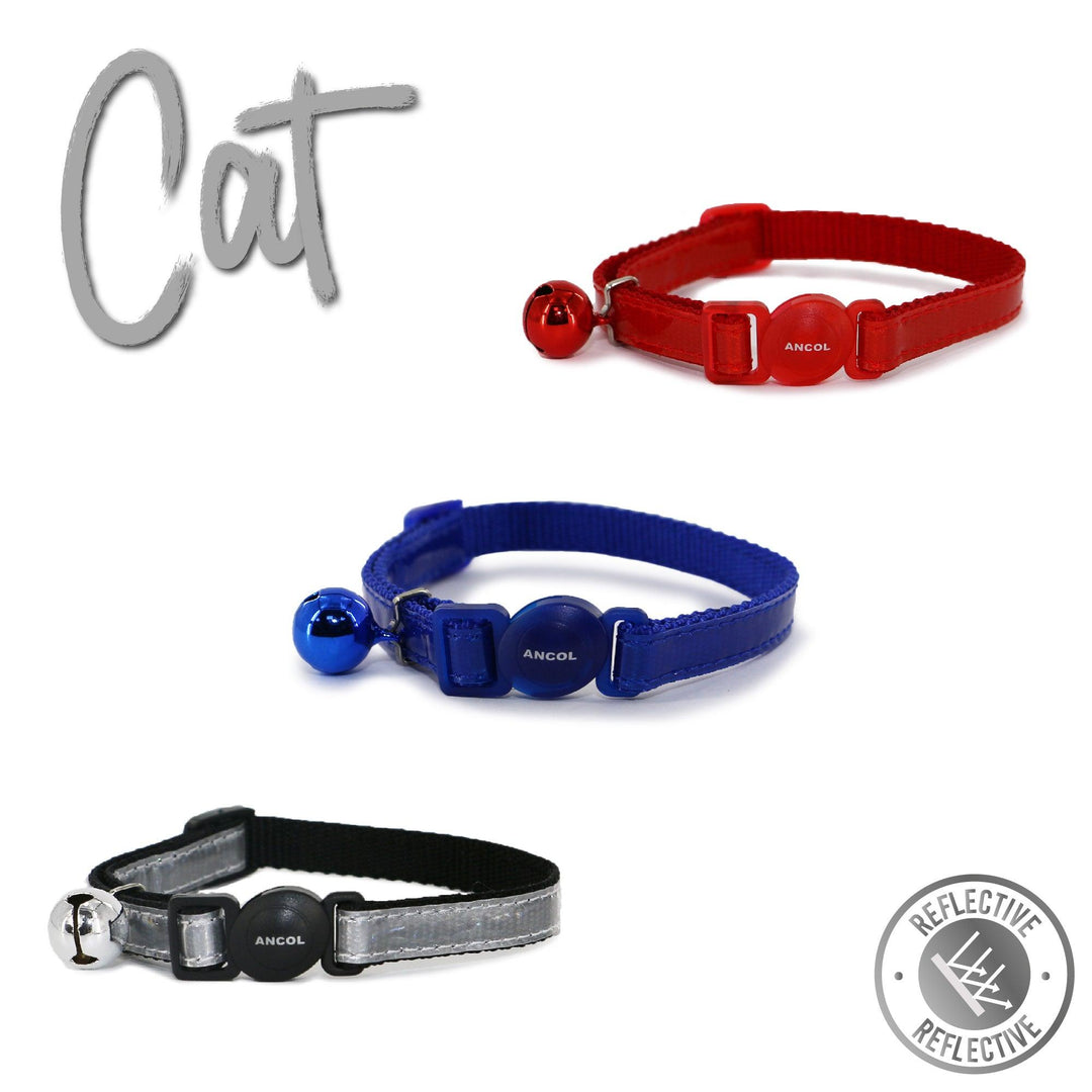 Ancol Gloss Refl Safety Cat Collar Silver
