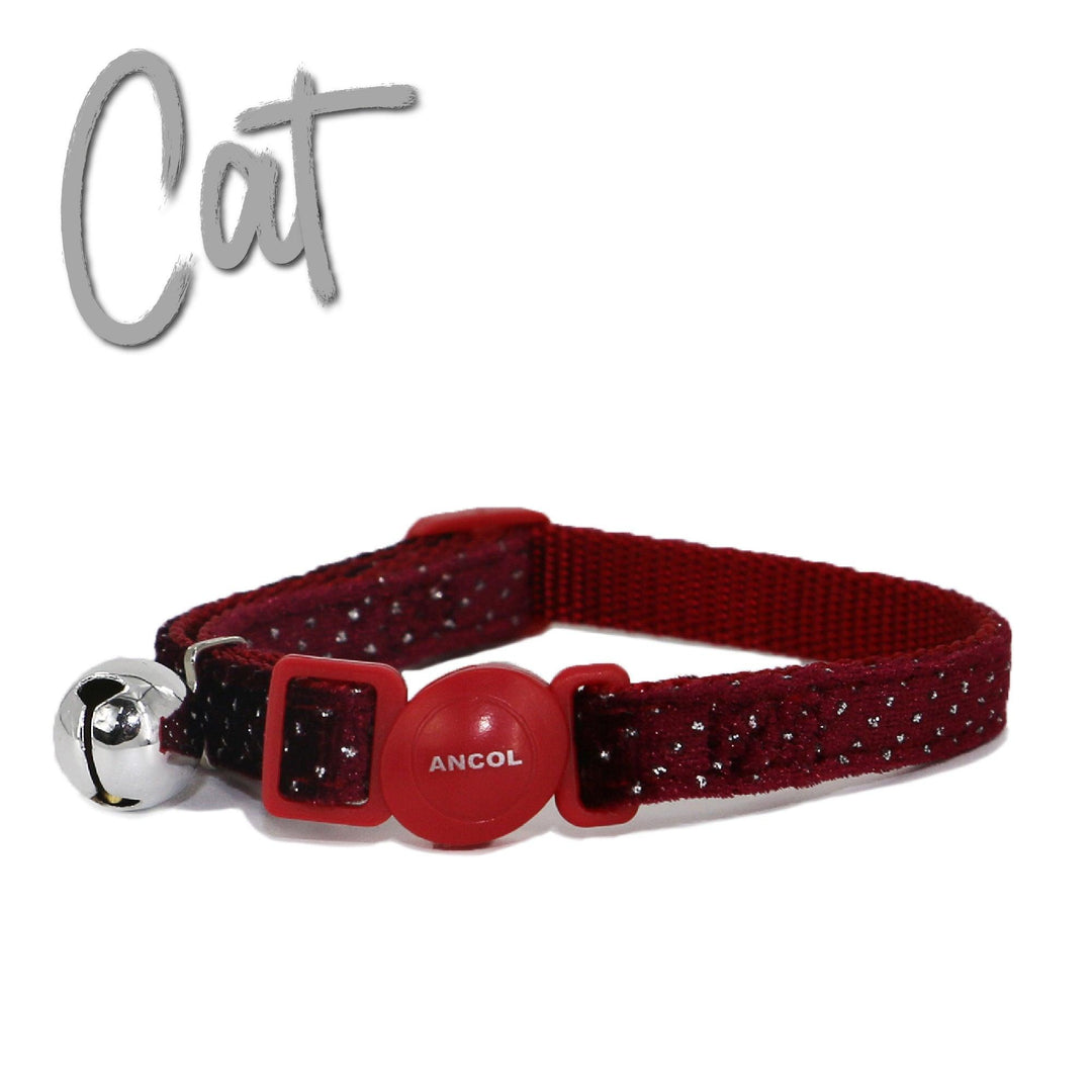 Ancol Velvet Sparkle Safety Cat Collar Red