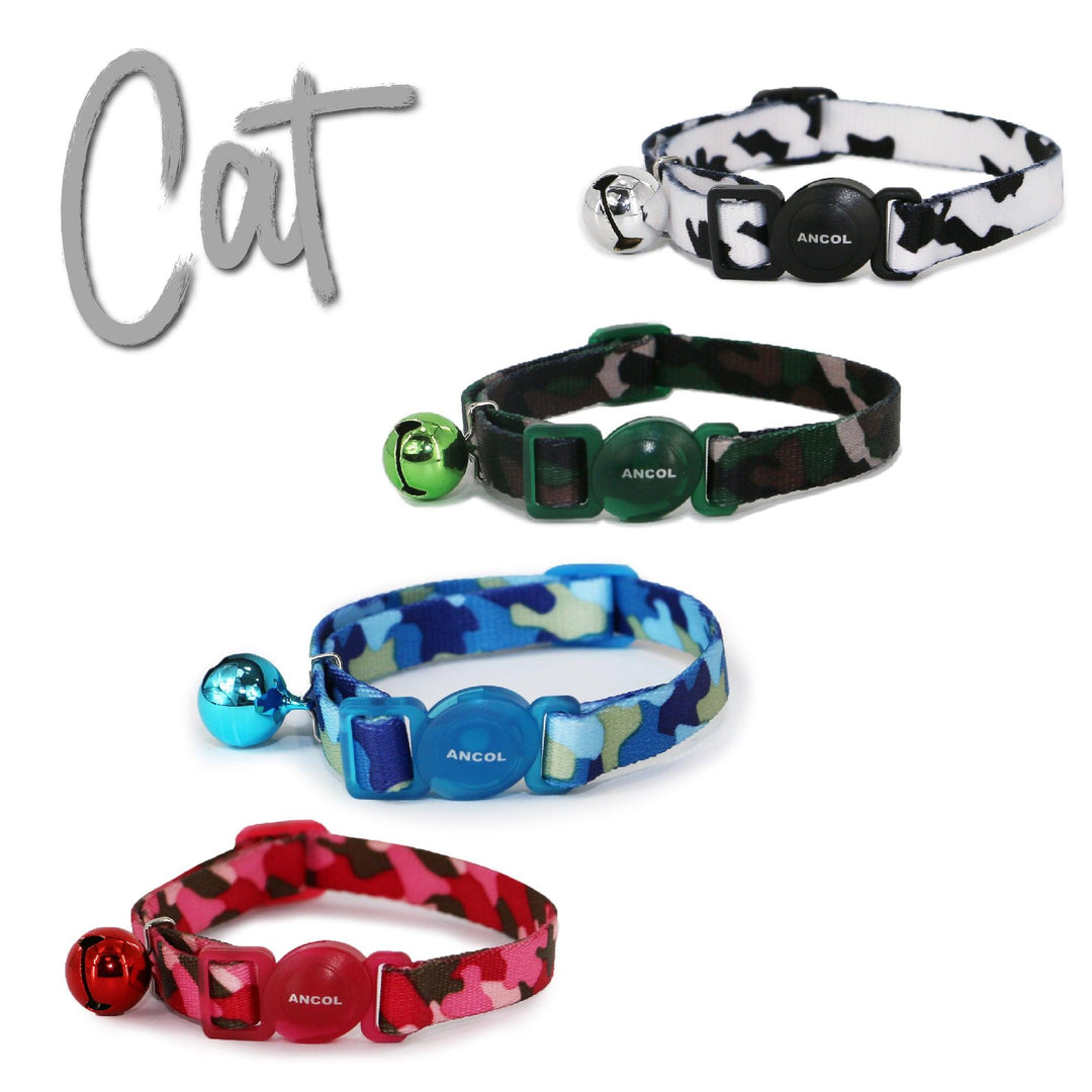 Ancol Cammo Safety Cat Collar Blue