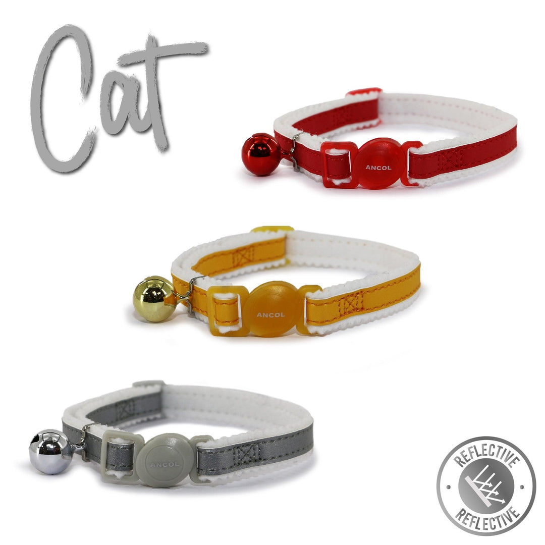 Ancol Reflective Safety Buckle Cat Collar Silver