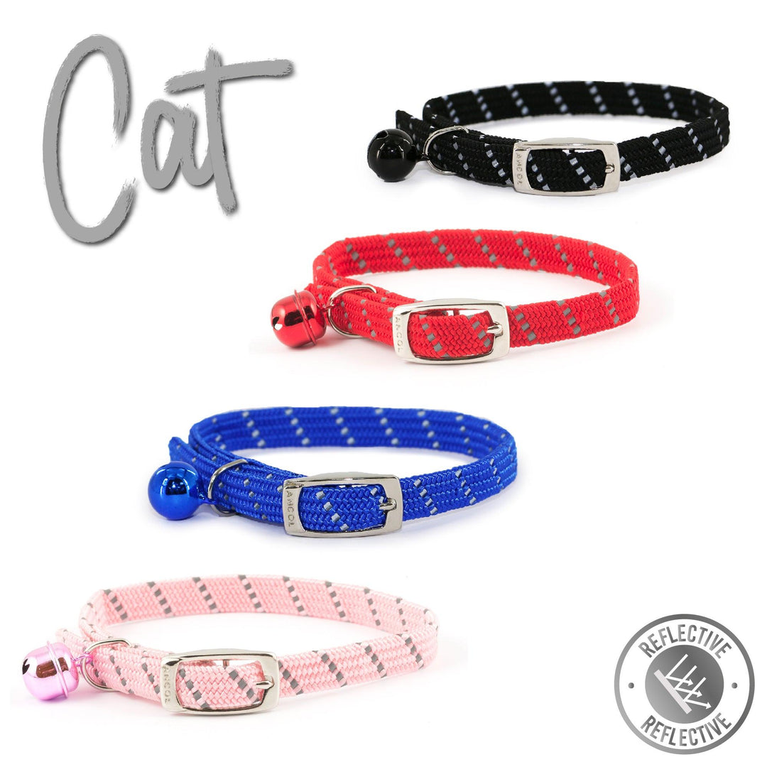 Ancol Softweave Refl Elastic Cat Collar Red