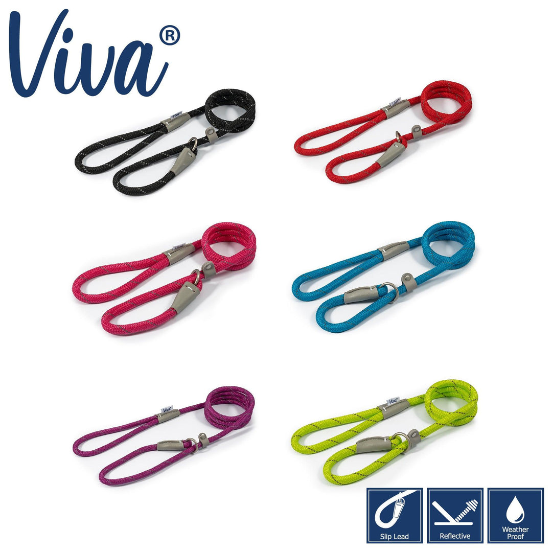 Ancol Viva Rope Slip Reflective Red 1.5mx8mm