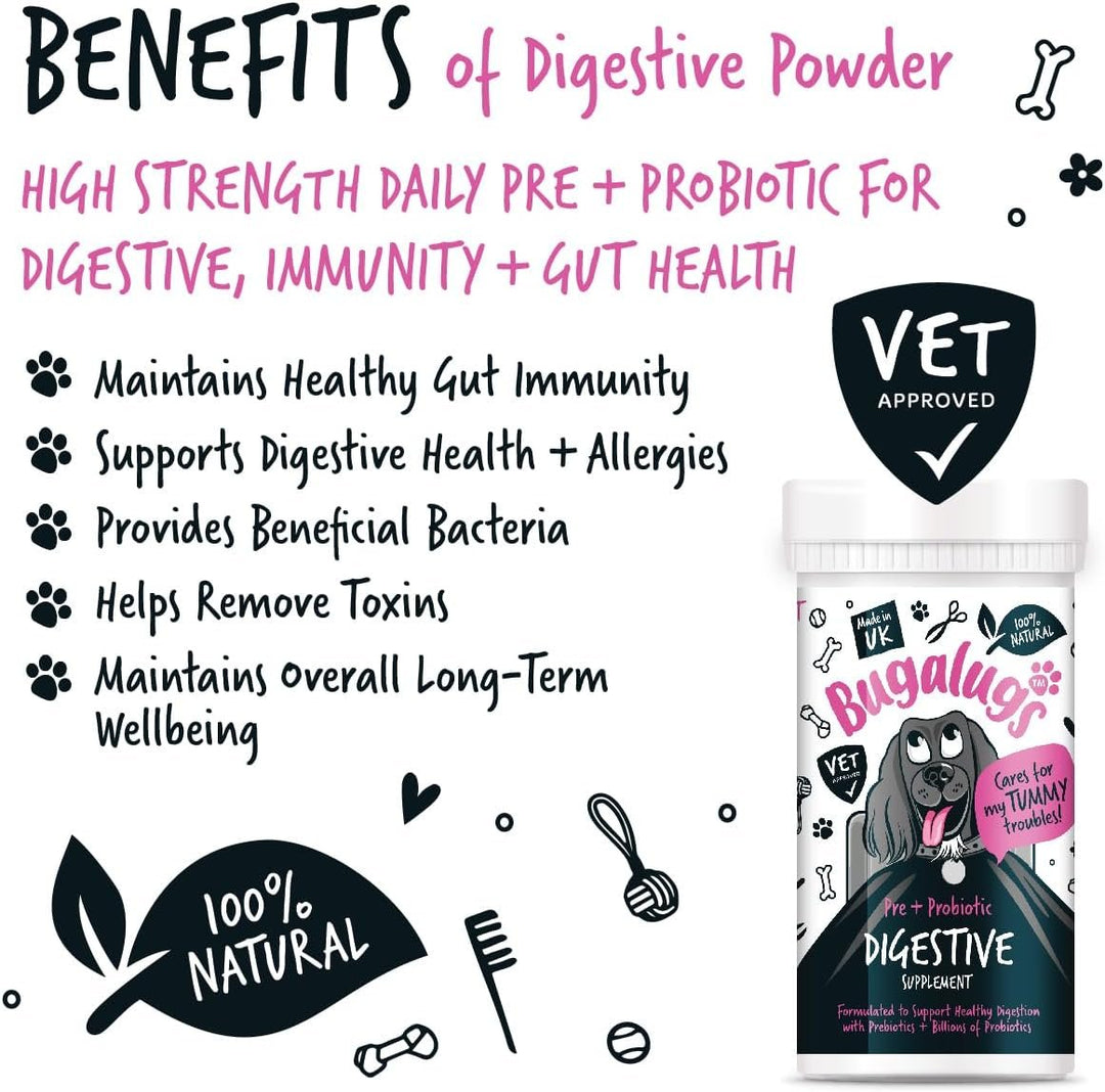Bugalugs Pre & Probiotic Digestive Powder, 80g