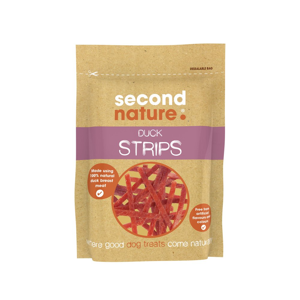 Second Nature Dog Treats Duck Strips 80g