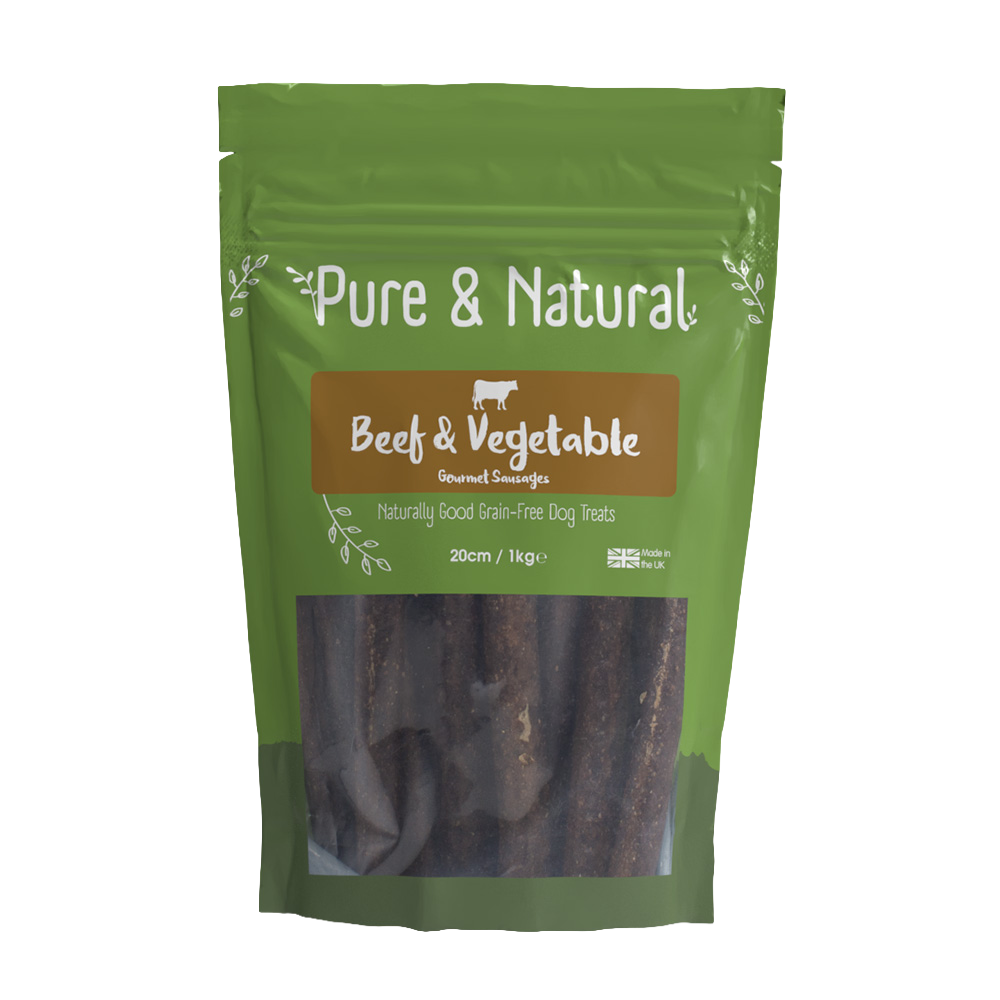 Pure & Natural Beef & Vegetables Gourmet Sausages 20cm 1kg