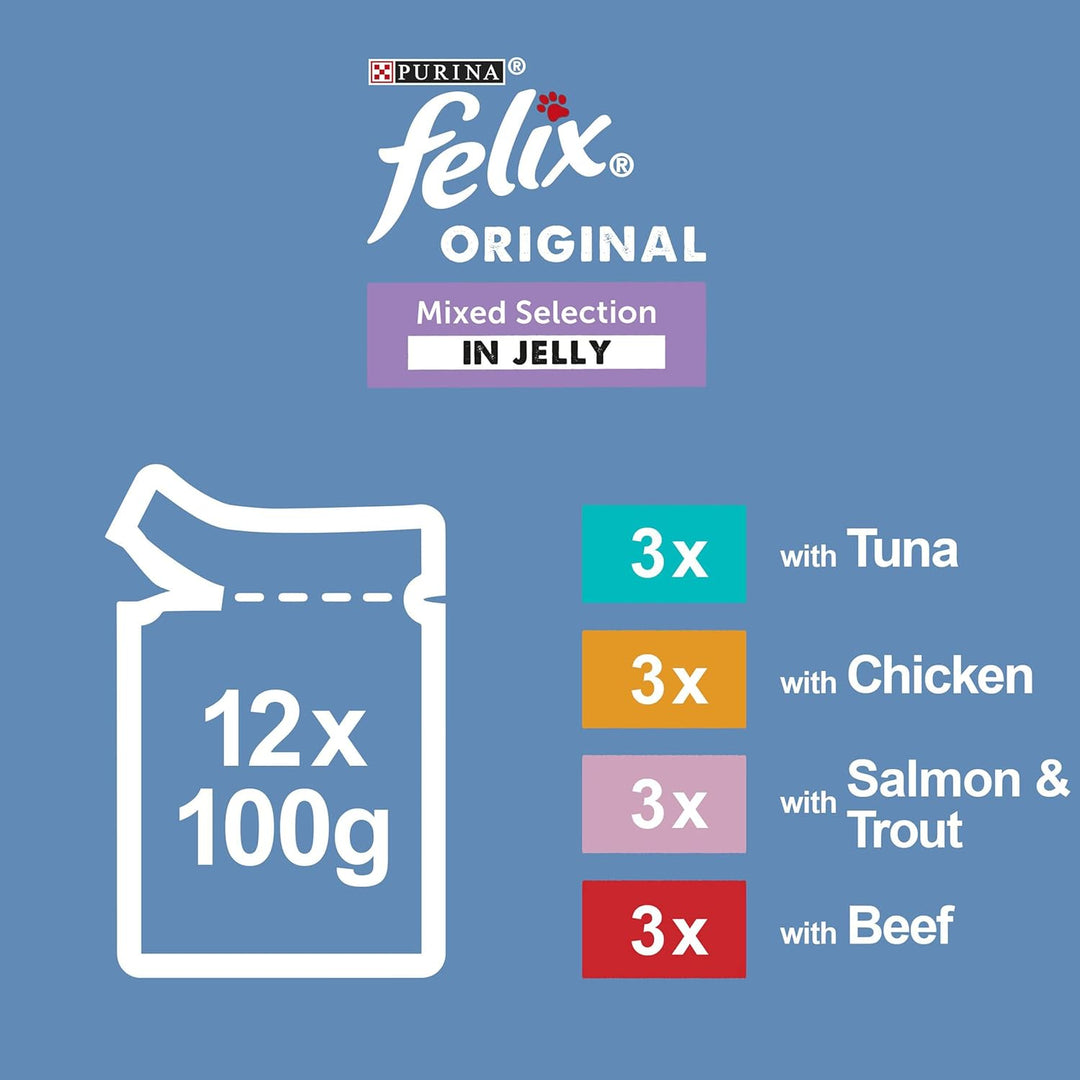 Felix Pouches Original Mixed Selection In Jelly 12pk