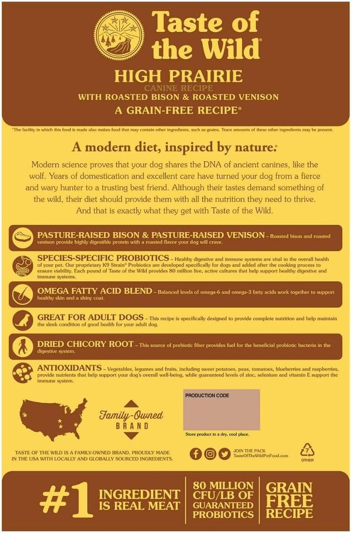 Taste Of The Wild Adult All Breeds High Prairie Grain Free Dry Dog Food