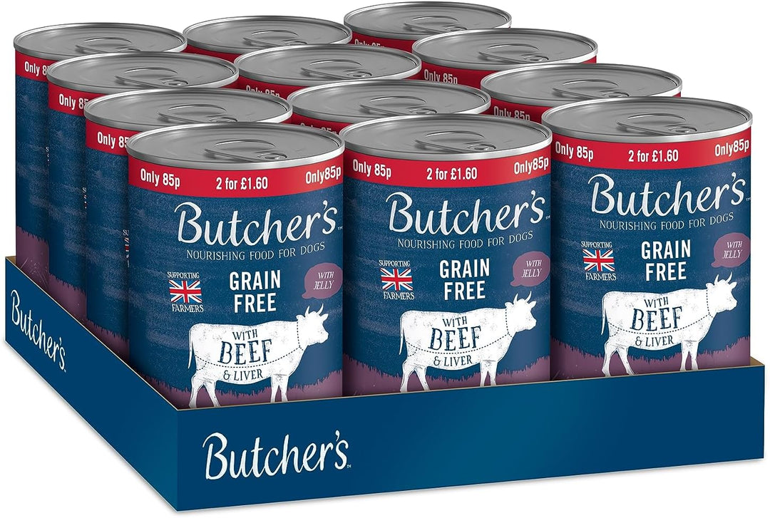 Butchers Cans Grain Free Meaty Recipe Beef & Liver 12 X 400G