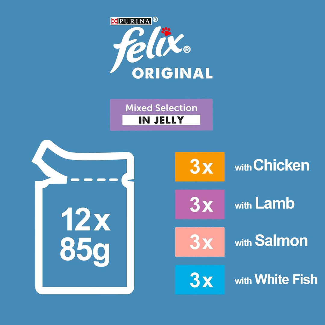 Felix Pouches 7+ Senior Cat Original Mixed Selection 12pk