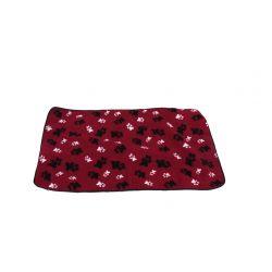 aniMate Blanket Red Paw Print Medium 1x49x29"