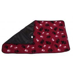 aniMate Blanket Red Paw Print Small 1x29x24"