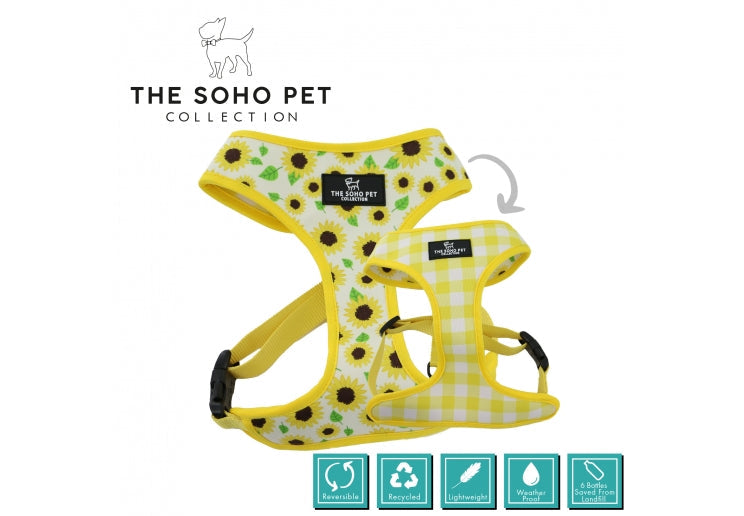 Ancol Sunflower/Yellow Check Reversible Harness