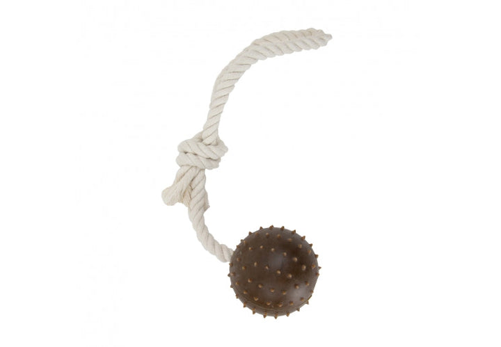 Ancol Tough Coffee Grounds Ropey Ball Tugger