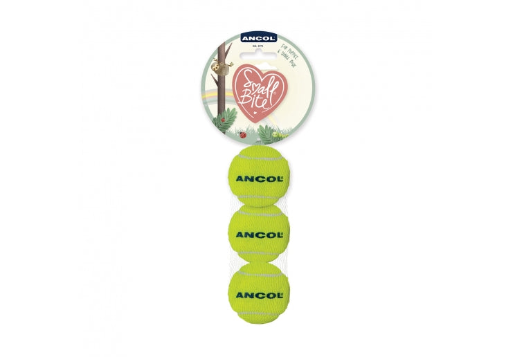 Ancol Small Bite Tennis Ball Trio