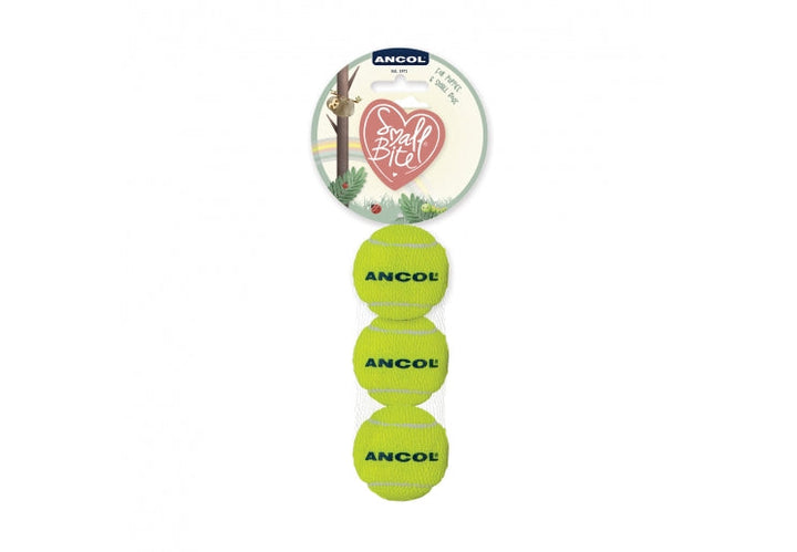 Ancol Small Bite Tennis Ball Trio