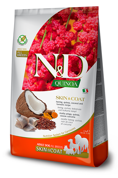 N&D Quinoa Dog Skin & Coat Herring & Coconut Adult Med/Maxi 2.5kg