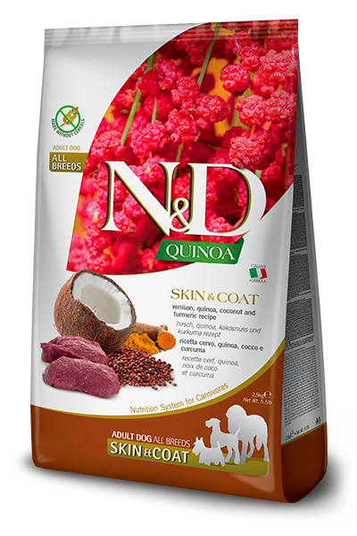 N&D Quinoa Dog Skin & Coat. Venison & Coconut Adult Med/Maxi