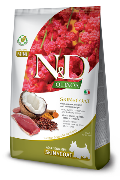 N&D Quinoa Dog Skin & Coat Duck & Coconut Adult Mini 2.5kg