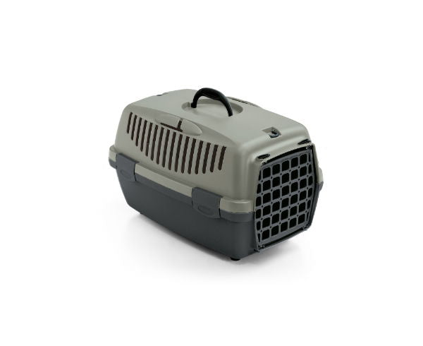 Stefanplast Pet Carrier With Plastic Door Grey