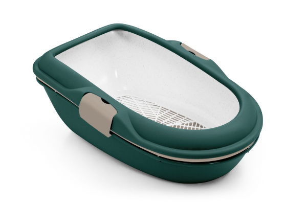Stefanplast Furba Chic Open Litter Tray Green/Grey