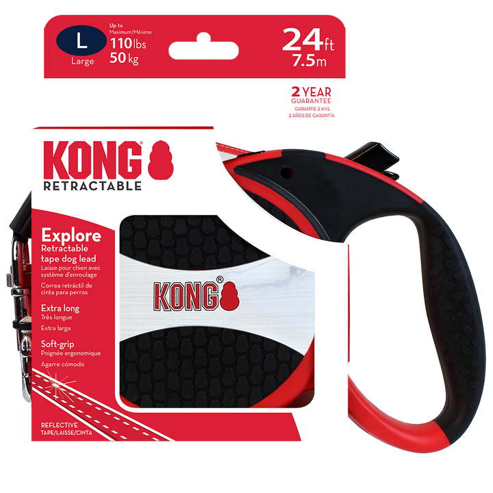KONG Explore Retractable Red Large