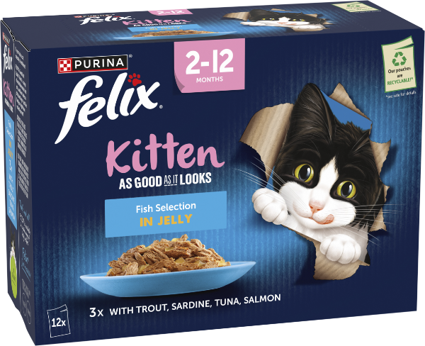 Felix As Good As It Looks Kitten Fish Selection In Jelly 12 X 85G