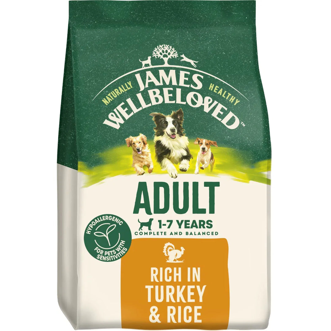 JAMES WELLBELOVED Turkey & Rice Kibble Adult Maintenance 15kg