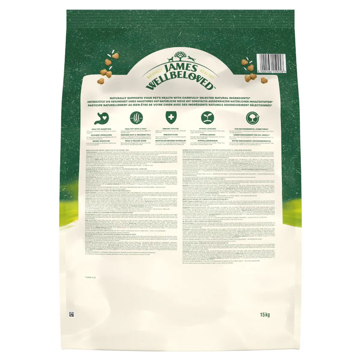 JAMES WELLBELOVED Turkey & Rice Kibble Adult Maintenance 15kg