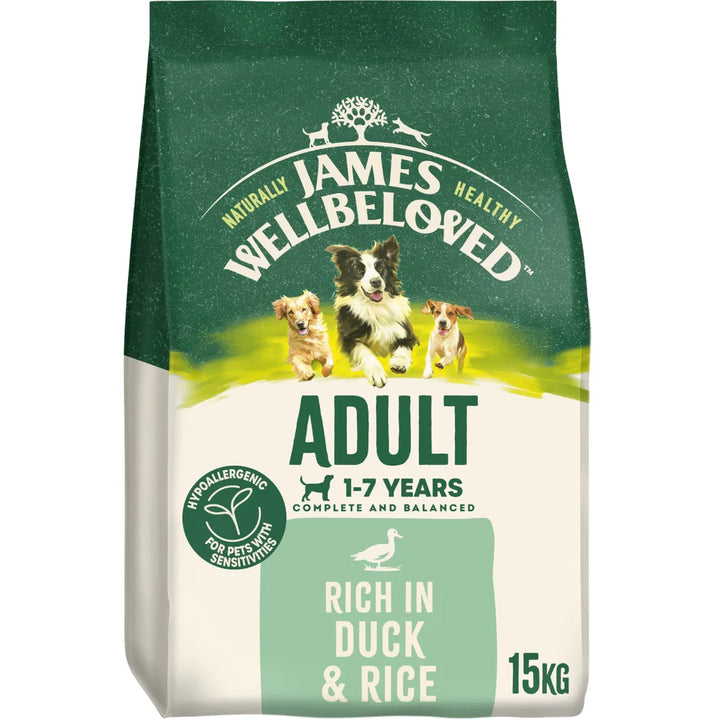 JAMES WELLBELOVED Duck & Rice Kibble Adult 15kg