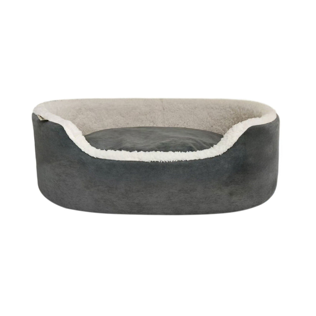 Dream Paws Oval Velvet Bed - Grey