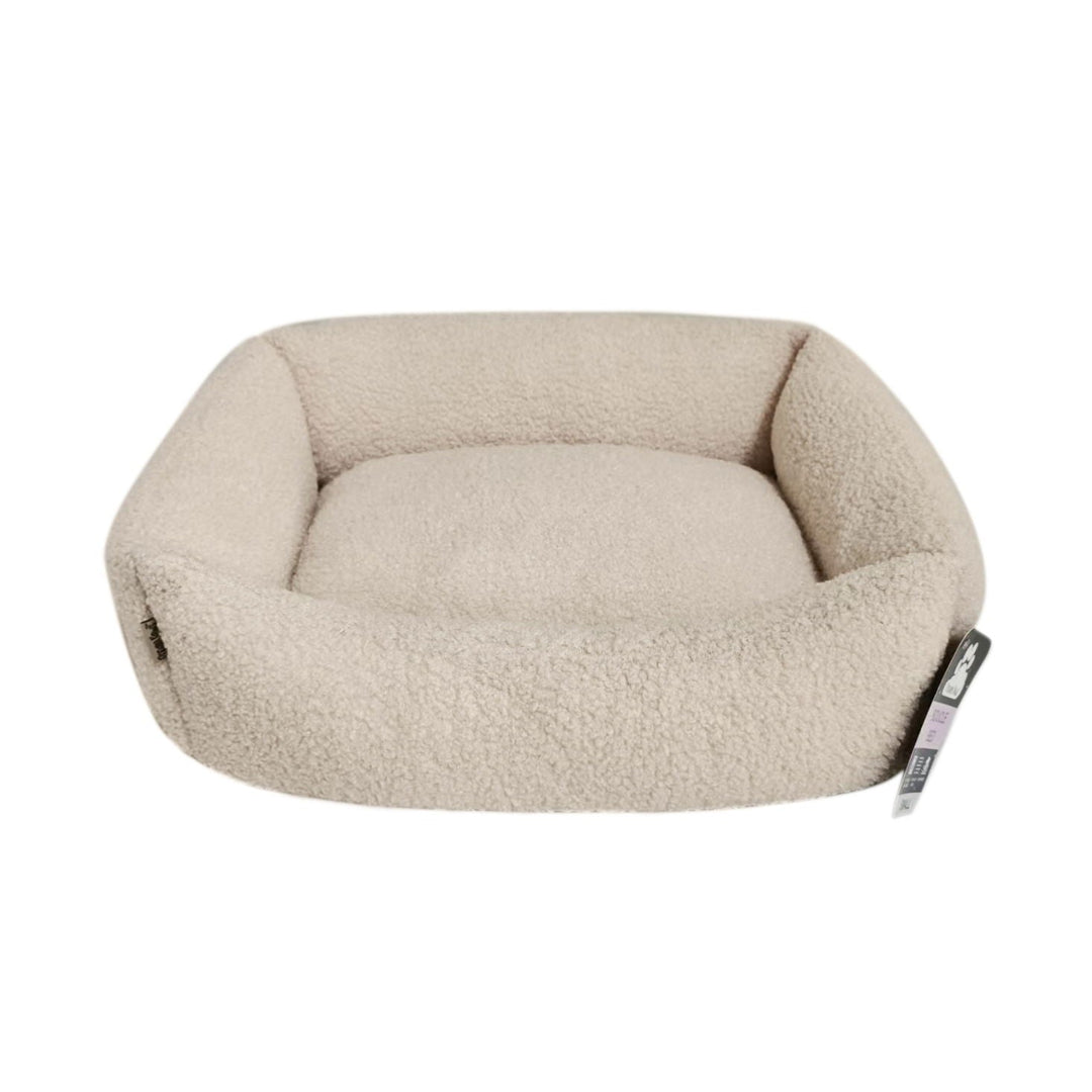 Dream Paws Teddy Boucle Bed - Almond White